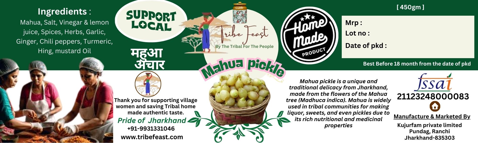 Combo - Mahua Pickle+ Dry Mango Pickle+ Kathal Pickle (450gm each) Buy 2 get 1 free - Image 6